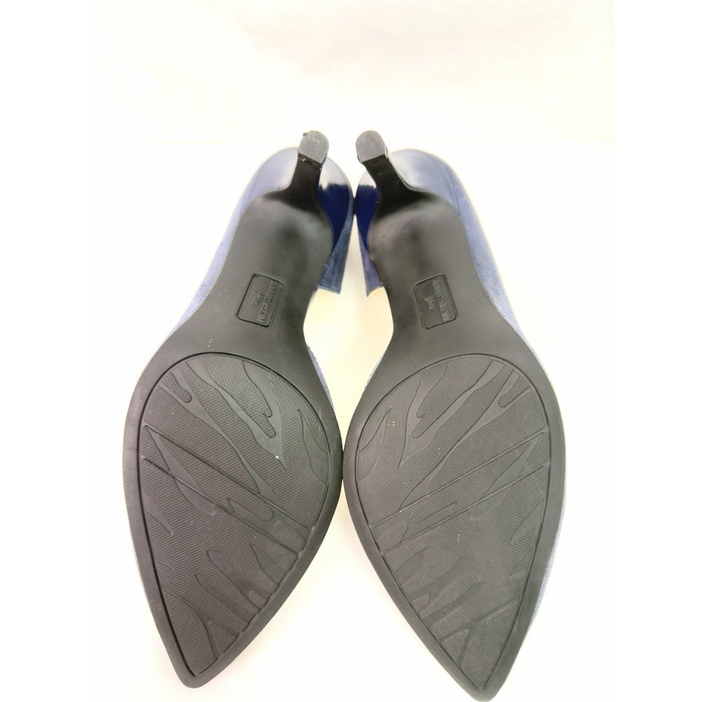 Anne Klein Flex Navy Blue D'Orsay Pointed Toe Heels Womens 7.5M Leather Pumps - Picture 8 of 9